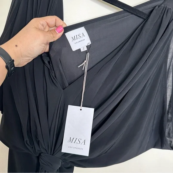 NWT MISA Los Angeles Xenia Maxi Dress in Black - Picture 6 of 11